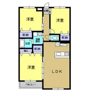 Y&Mティースマイル小山【3階】の間取り