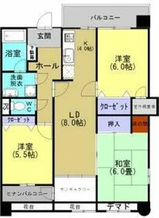 ドゥペールサンシャイン【8階】の間取り