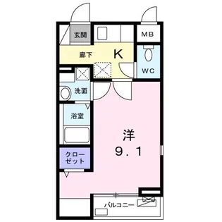 グラン・ルミエール淵野辺【202号室】の間取り