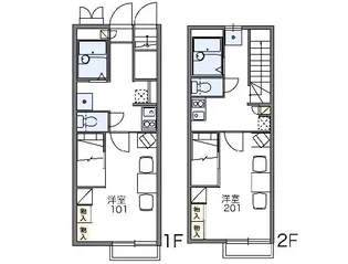 レオパレスリベール Ⅱ【1階】の間取り