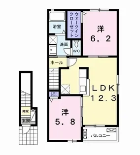 グランルポン トロワ【2階】の間取り
