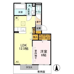 ルシール宝木【1階】の間取り