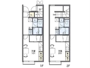 レオパレス新里【106号室】の間取り