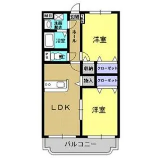 Y.M.ソレイユII【3階】の間取り