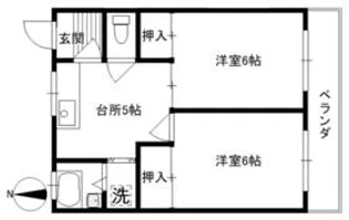 第2満坂ハイム【202号室】の間取り