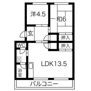スカイラーク中村【1階】の間取り