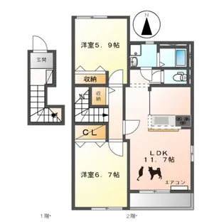 エンジェルステラ【2階】の間取り