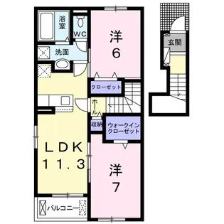 ソウ ブイソン Ⅶ【2階】の間取り