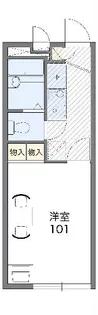 レオパレスキャッスル Y T【1階】の間取り