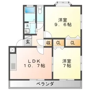 レディアンスS【2階】の間取り