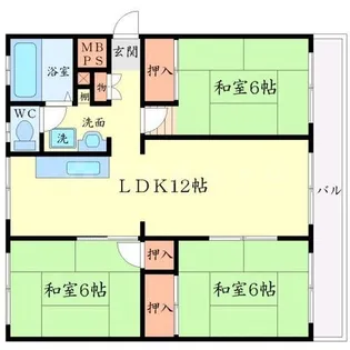 ライオンズマンション箕面【5階】の間取り