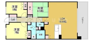 ジオ千里中央フォレストカーサH棟【3階】の間取り