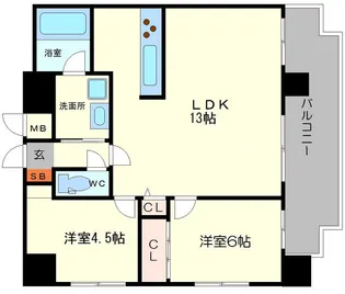 パルシオ福島【10階】の間取り