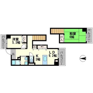 ラフィーネ竹島【3階】の間取り