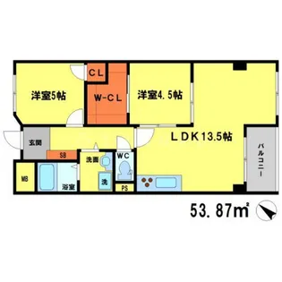 千里坂の木ハイツ【3階】の間取り