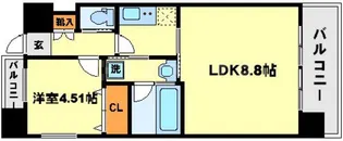 プレジオ江坂【4階】の間取り