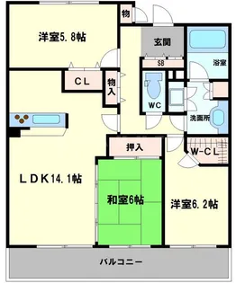 リバーガーデン千里中央【13階】の間取り