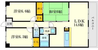 ボヌール千里中央弐番館【4階】の間取り
