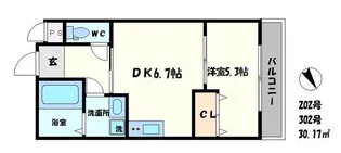 西緑丘グランハイツD【3階】の間取り