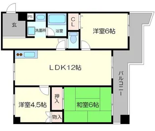 グリーンパレス千里中央B棟【1階】の間取り