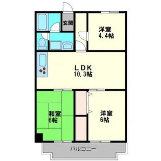 グリーンパレス千里中央B棟【2階】の間取り