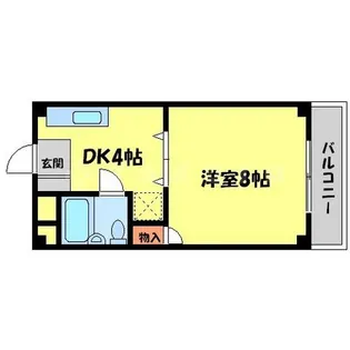 ハイツ山小屋【4階】の間取り