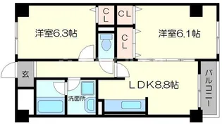 ミレニアム【3階】の間取り
