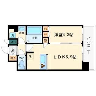 プレサンス難波セレクト【1006号室】の間取り