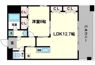 キャピトル安堂寺【6階】の間取り