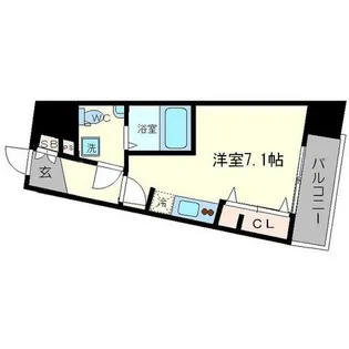 AFFLUENCE難波【2階】の間取り