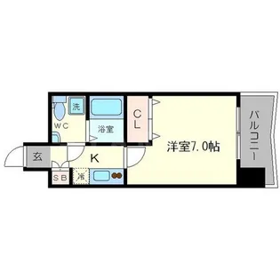 アフルエンス難波【2階】の間取り