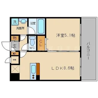 CITY SPIRE十三東【11階】の間取り