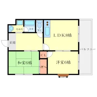 ジュネス谷川【1階】の間取り