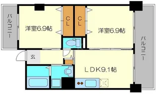 ノーブルコート【6階】の間取り
