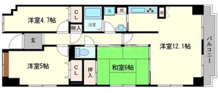 ファミリア三国【4階】の間取り