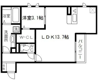 クオーレ【303号室】の間取り