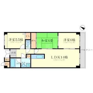 ラミュール北春日丘【3階】の間取り