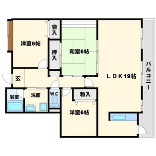 カプリコーナス【206号室】の間取り