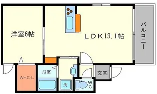 ウエストサイド三国【2階】の間取り