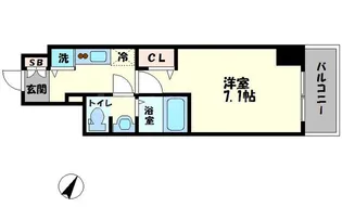 プレサンス梅田東ベータ【8階】の間取り