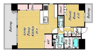 リーガル西天満Ⅱ【6階】の間取り