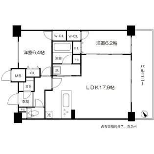 セノアタワー新大阪【15階】の間取り