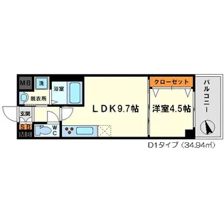 セノアタワー新大阪【6階】の間取り