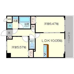 東明マンション壱番館【4階】の間取り