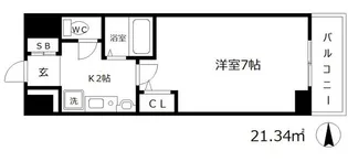 ラナップスクエア同心Ⅱ【3階】の間取り
