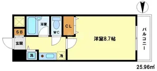 M&Mウメダイースト【5階】の間取り