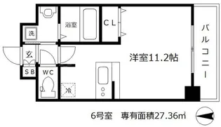 プレサンス扇町駅前【14階】の間取り