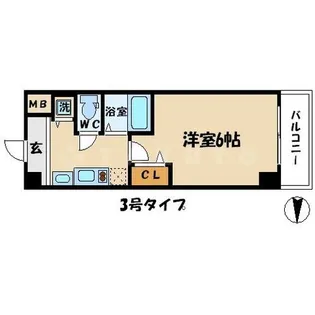 プレミアムコート天神橋エイト【5階】の間取り