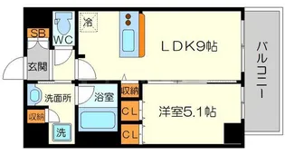 Dimus新大阪【9階】の間取り