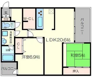 ディークラディア四ツ橋【10階】の間取り